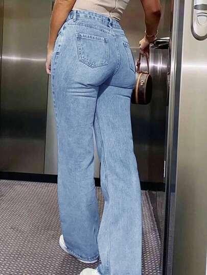 niebieskie spodnie jeans 