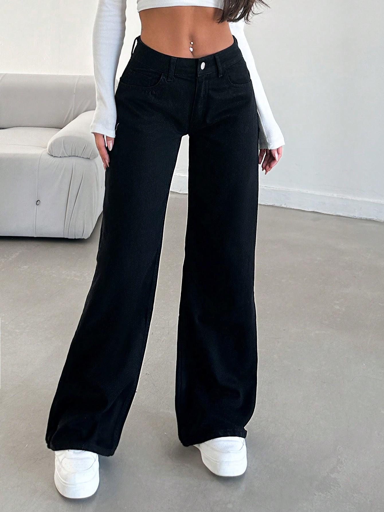 KLASYCZNE CZARNE SPODNIE JEANS 