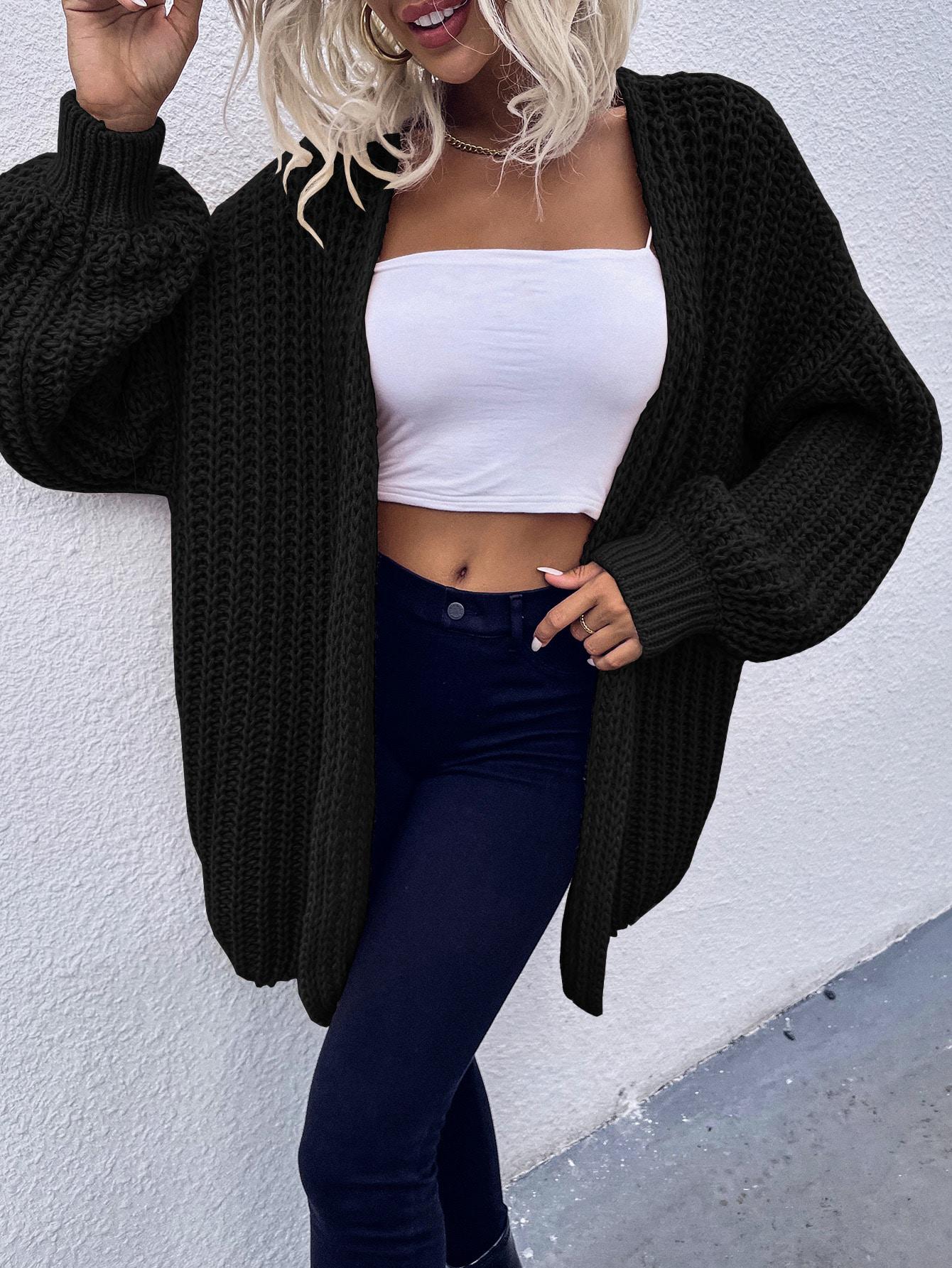 CZARNY SWETER KARDIGAN