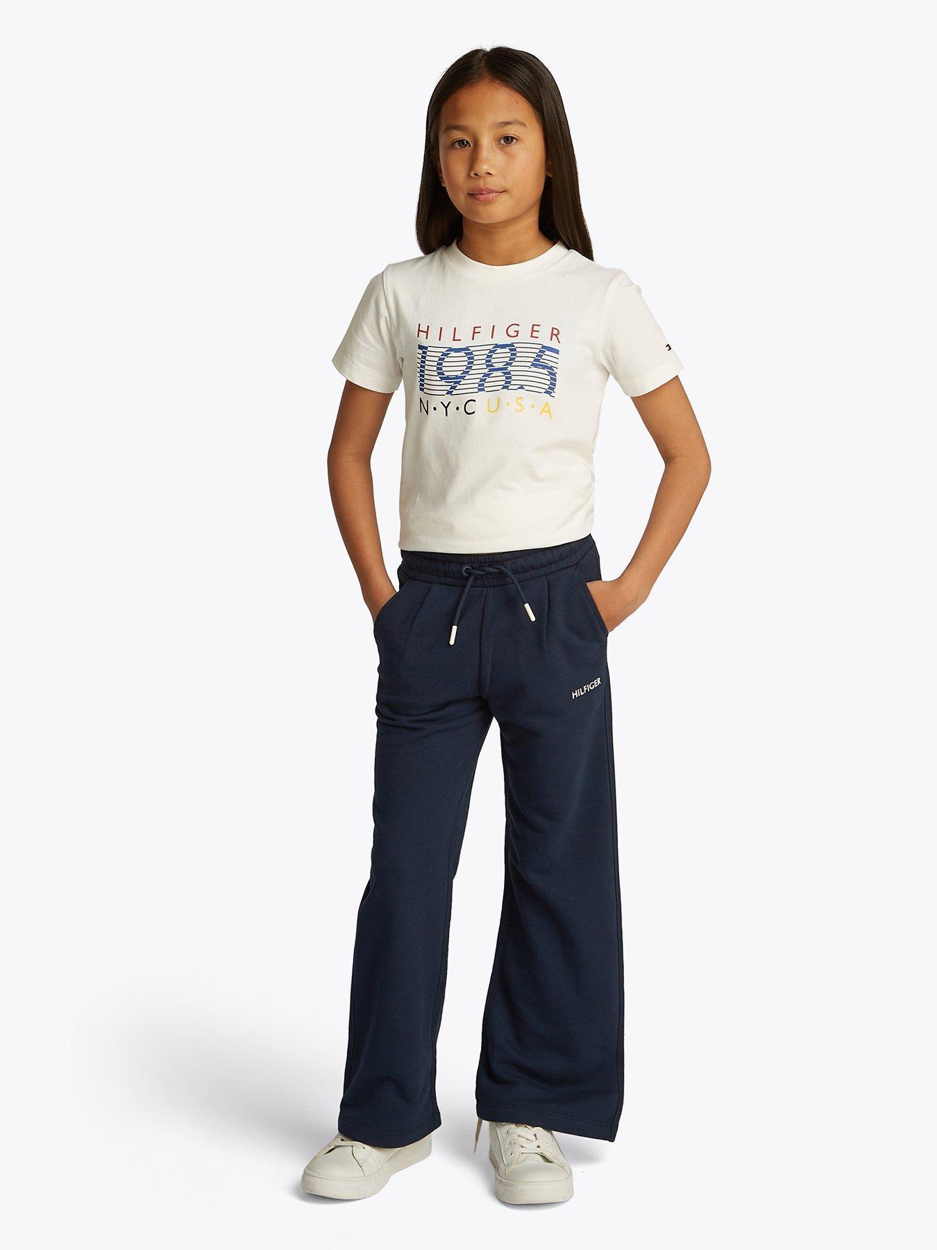 TOMMY HILFIGER SPODNIE DZIEWCZĘCE DRESOWE WIDE LEG KG0KG08422 4Y