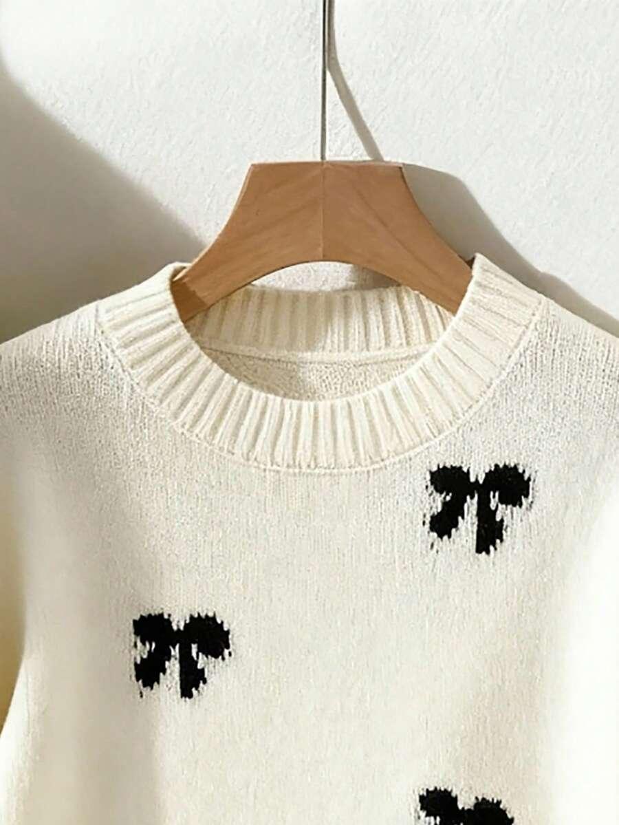 sweter wzór kokardki