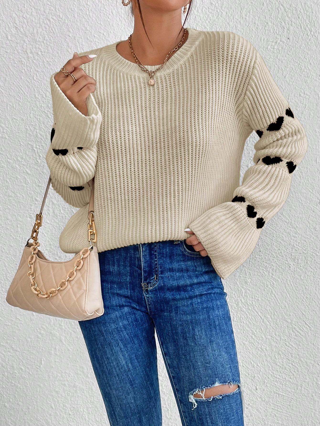 BEŻOWY DZIANINOWY SWETER