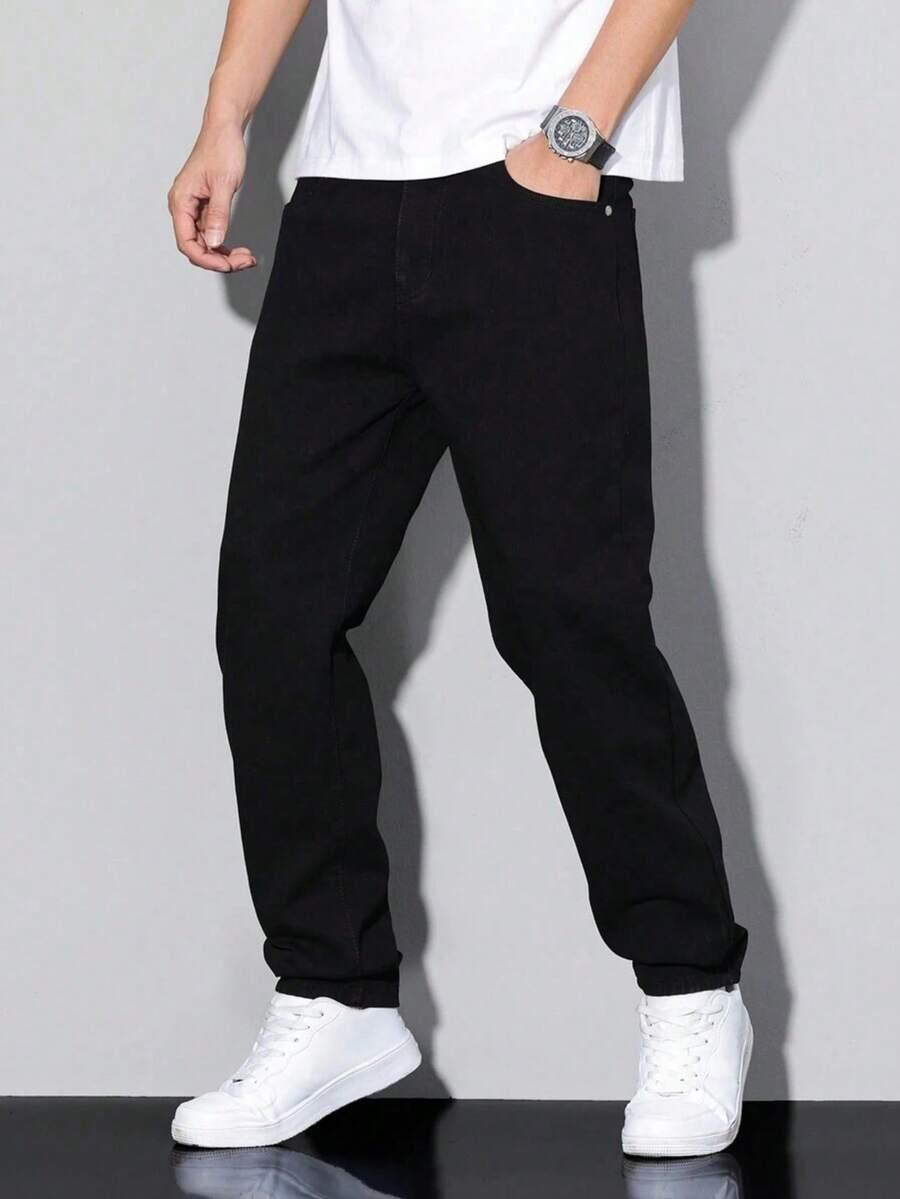 CZARNE SPODNIE JEANS