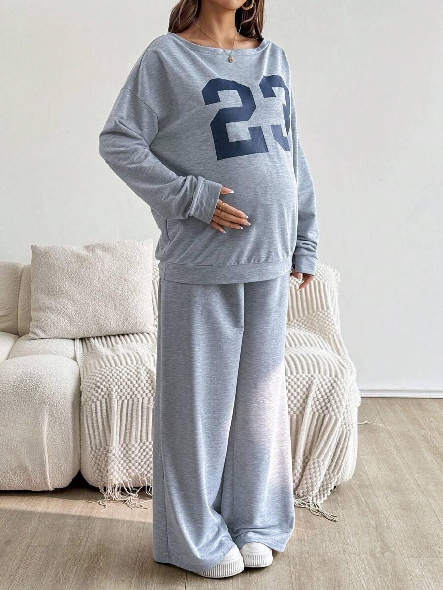ciążowy dresowy komplet bluza spodnie 