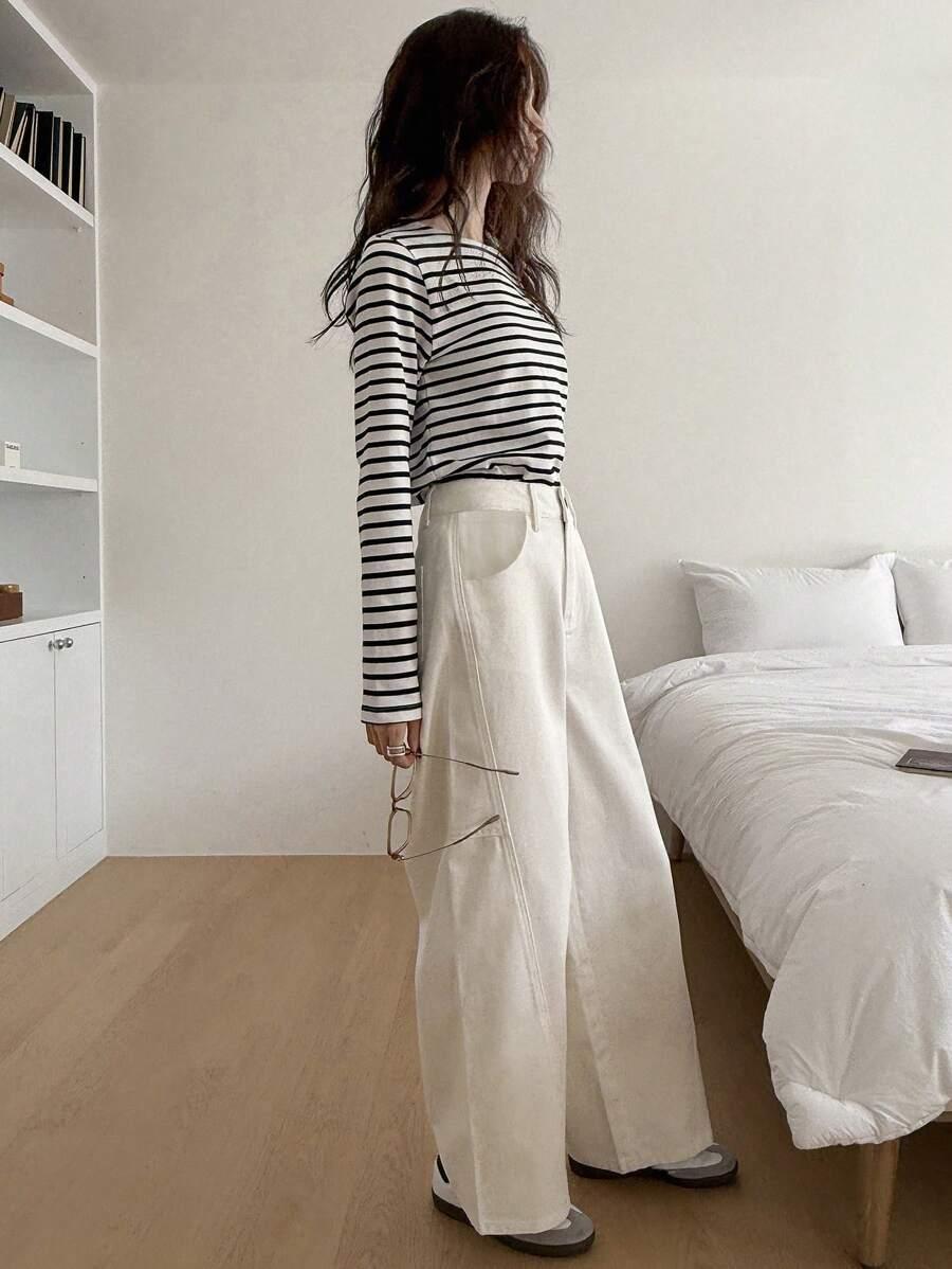 BIAŁE SPODNIE JEANS