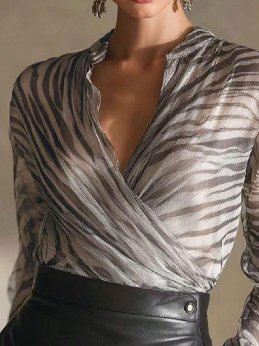 KOPERTOWA BLUZKA ANIMAL PRINT 