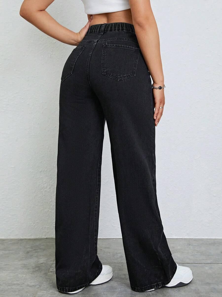 CZARNE SPODNIE JEANS