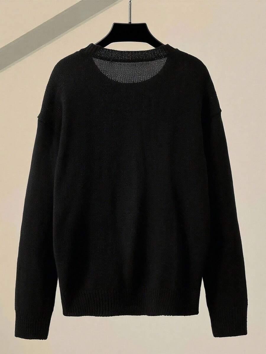czarny sweter zdobienie 