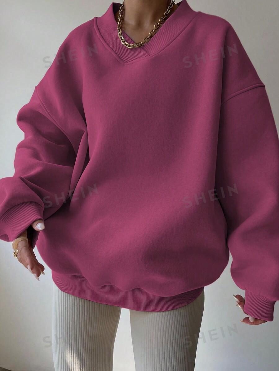 RÓŻOWA BLUZA V-NECK