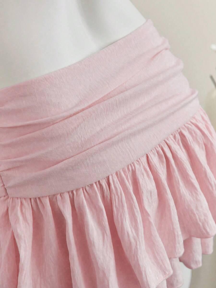 mini spódnica zamek falbany