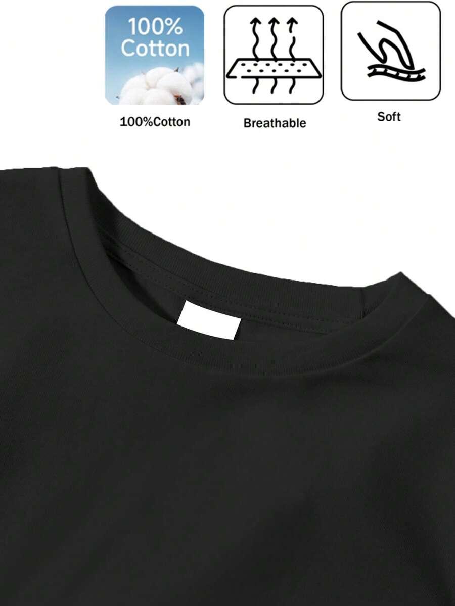LUŹNY T-SHIRT MĘSKI Z NADRUKIEM