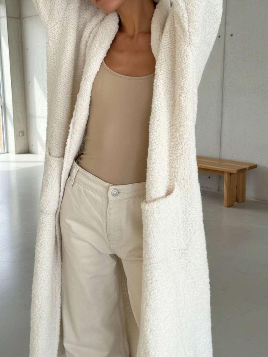 BEŻOWY SWETER KARDIGAN 