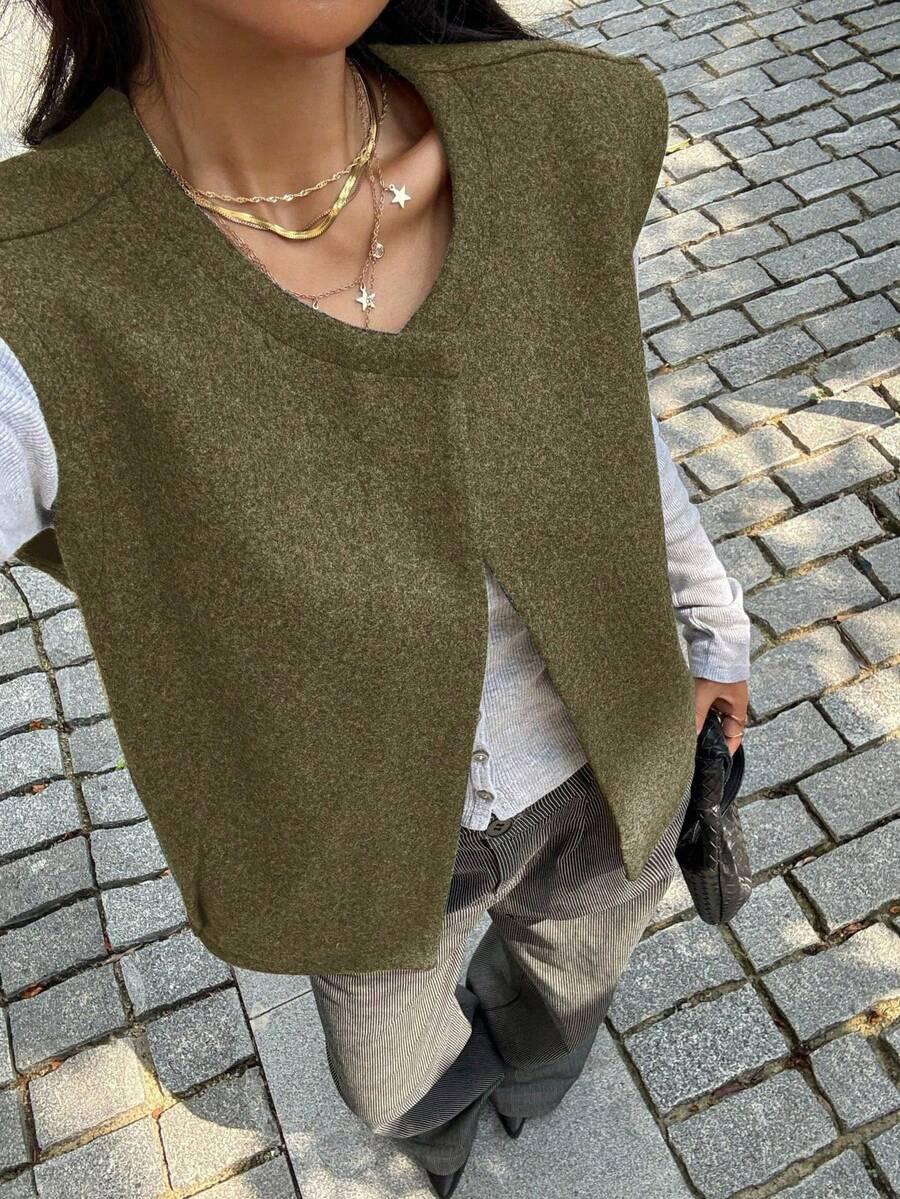 zielona kamizelka casual