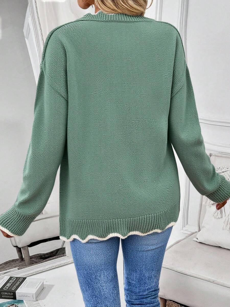 SWETER ROZPINANY kontrast 