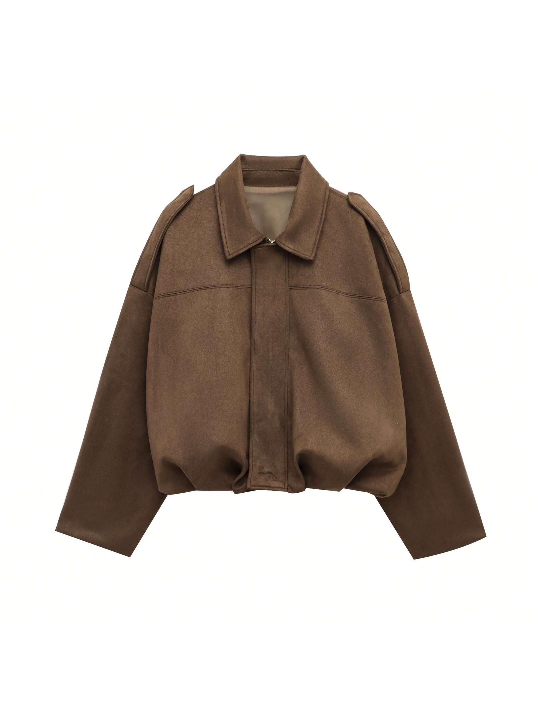 brązowa kurtka bomber 