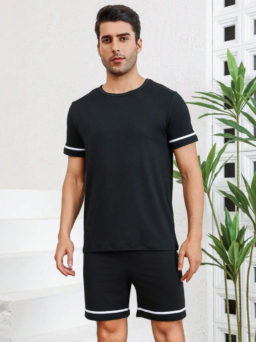 DWUCZĘŚCIOWY KOMPLET KONTRAST SPODENKI T-SHIRT