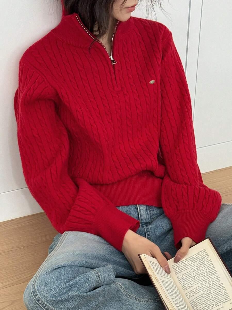 CZERWONY SWETER STÓJKA 