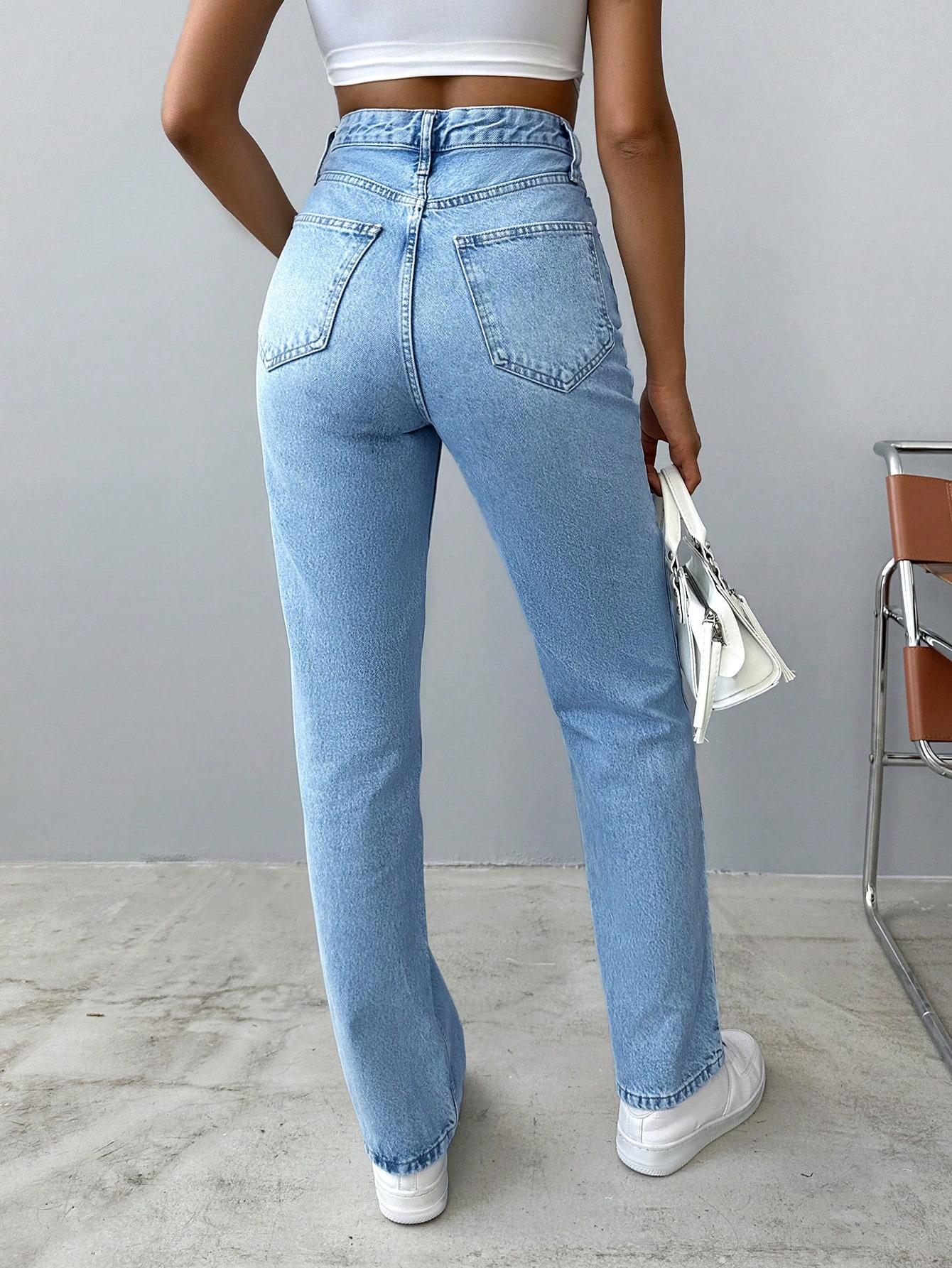 SPODNIE JEANS PROSTE NOGAWKI