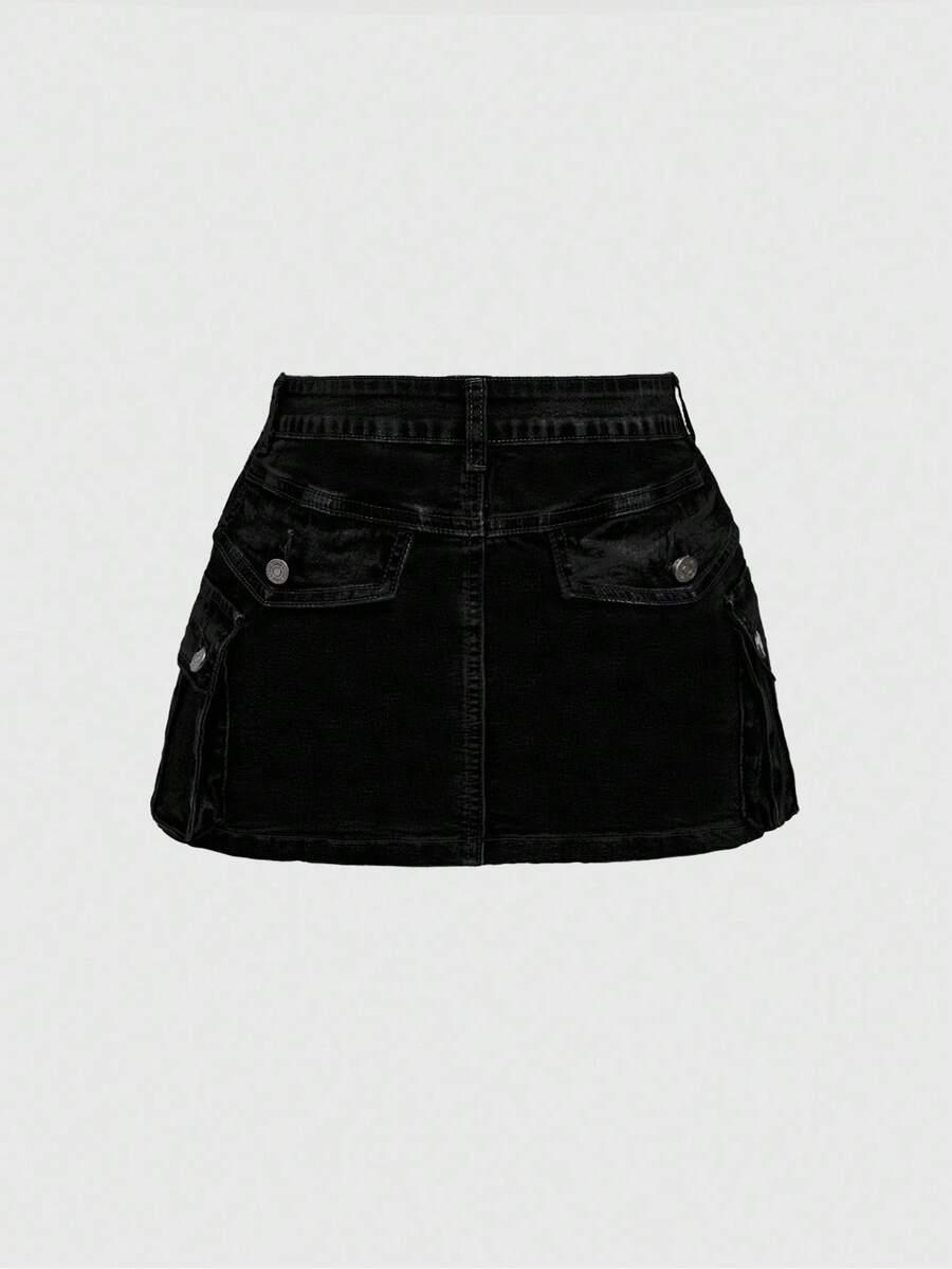 czarna mini spódnica jeans