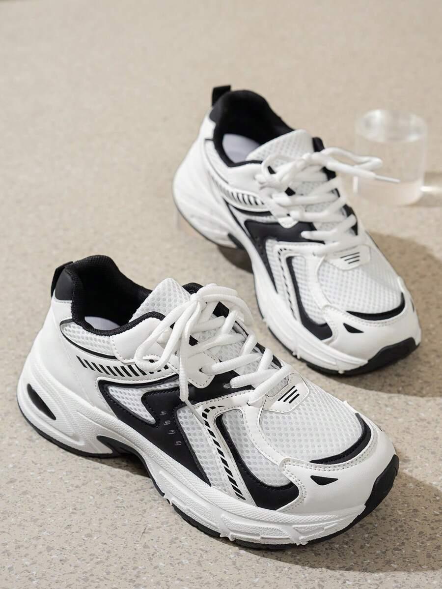 SZNUROWANE BUTY SPORTOWE KONTRAST