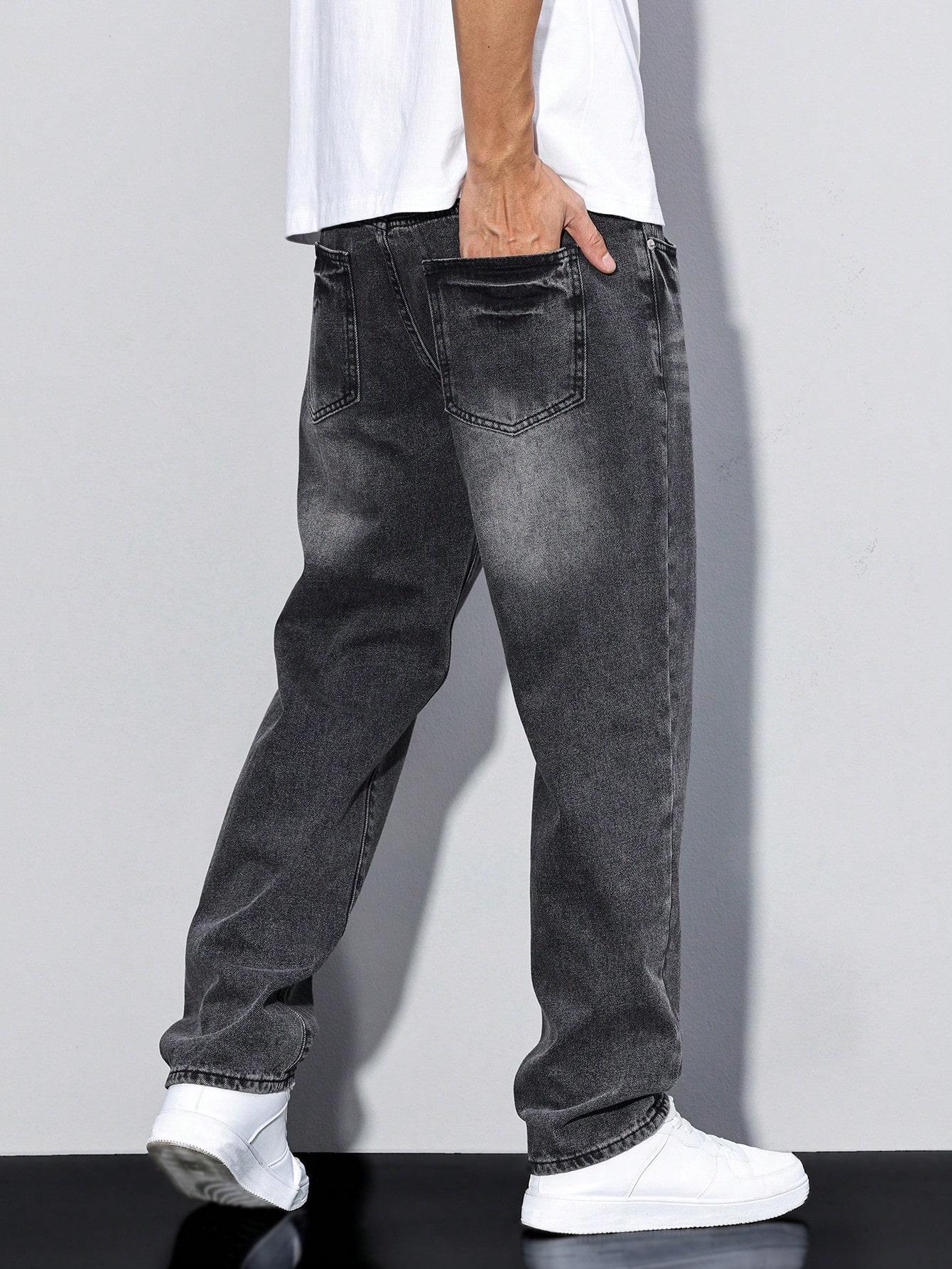 szare spodnie jeans kieszenie