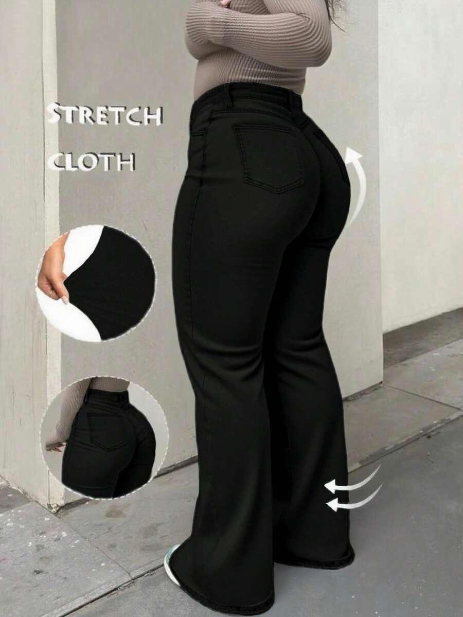 CZARNE SPODNIE JEANS 