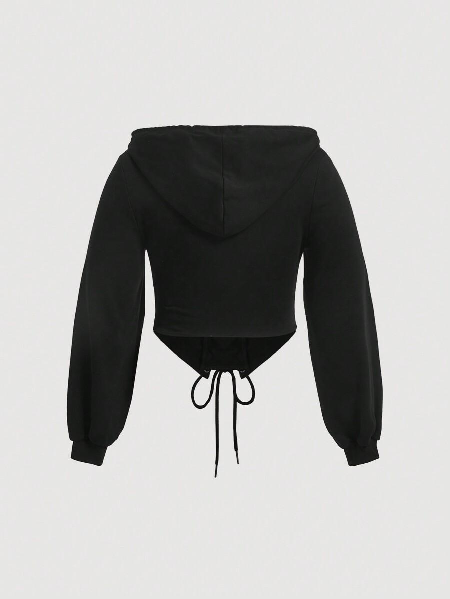 CZARNA BLUZA KAPTUR 