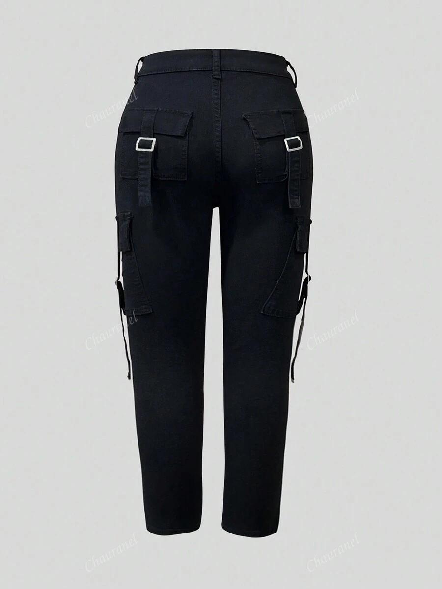 CZARNE SPODNIE JEANS