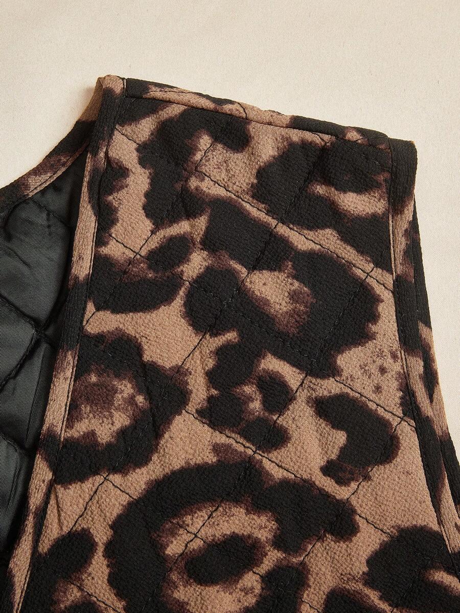brązowa kamizelka animal print
