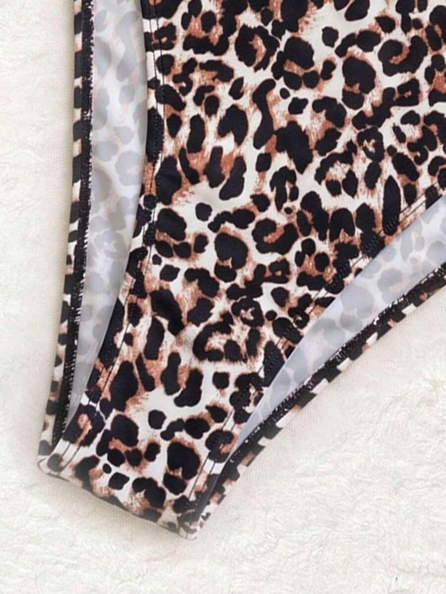 dwuczęściowy strój kąpielowy animal print