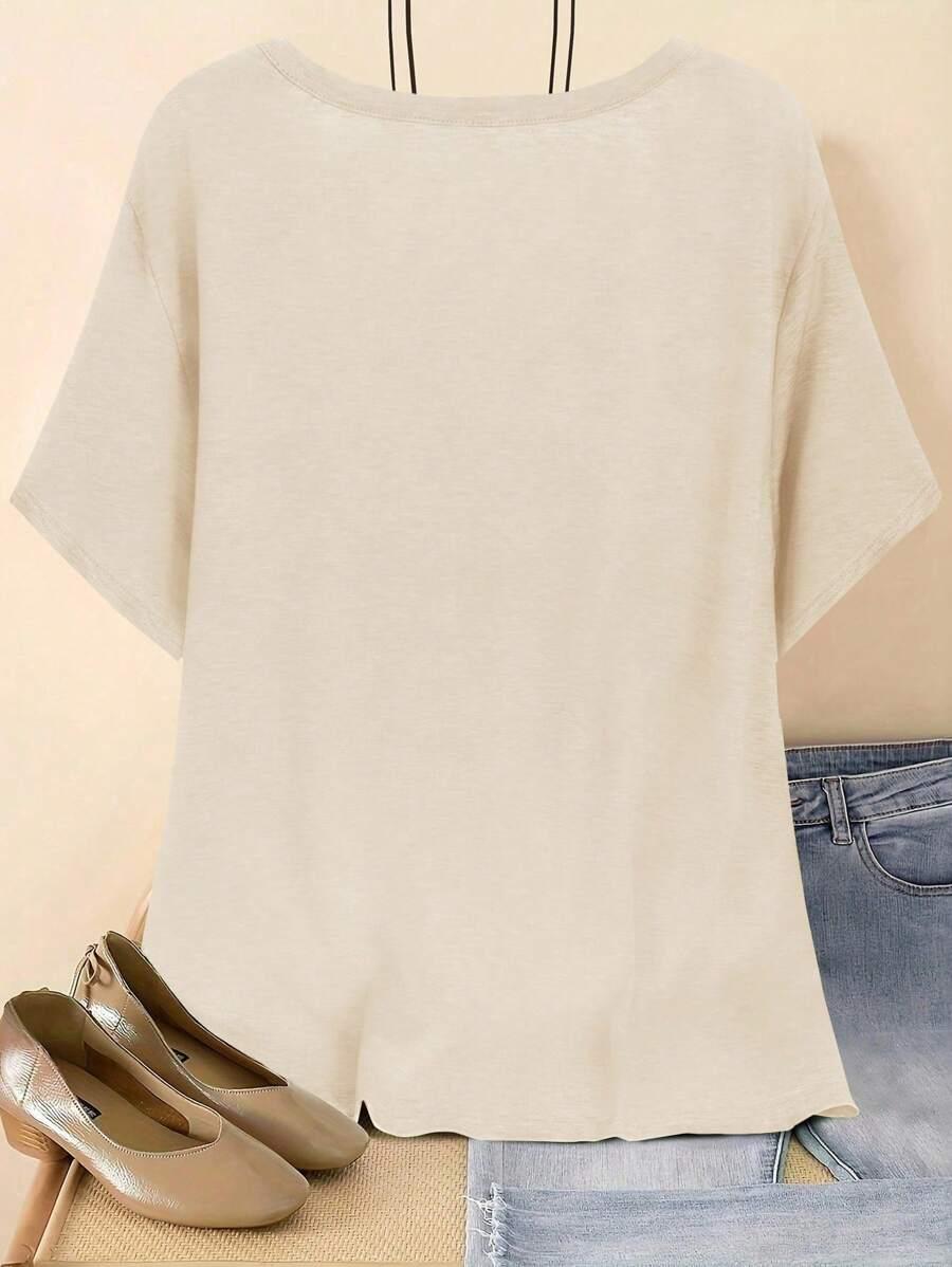 kremowa bluzka v-neck