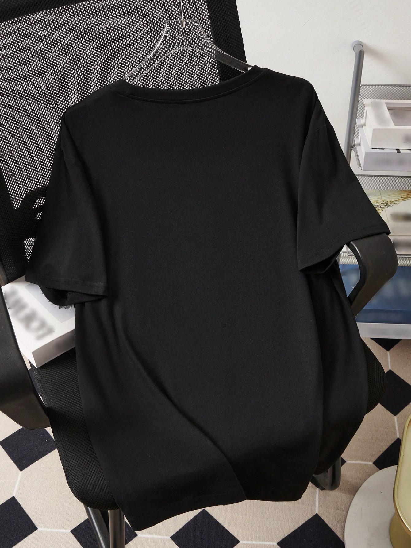 CZARNY T-SHIRT KRÓTKI RĘKAW