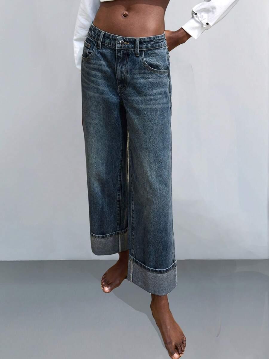 NIEBIESKIE PROSTE JEANSY