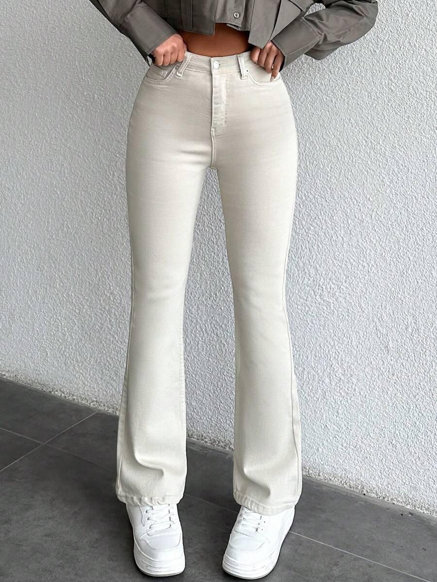 SPODNIE JEANS DZWONY WYSOKI STAN
