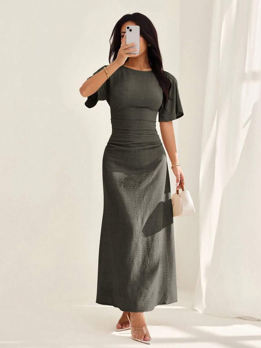 SZARA MAXI SUKIENKA 