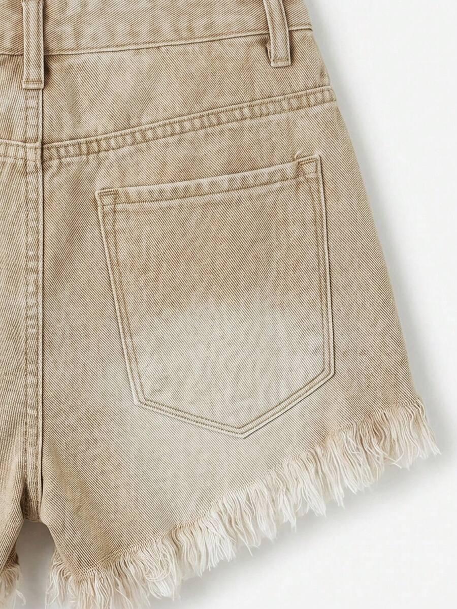 beżowe spodenki jeans