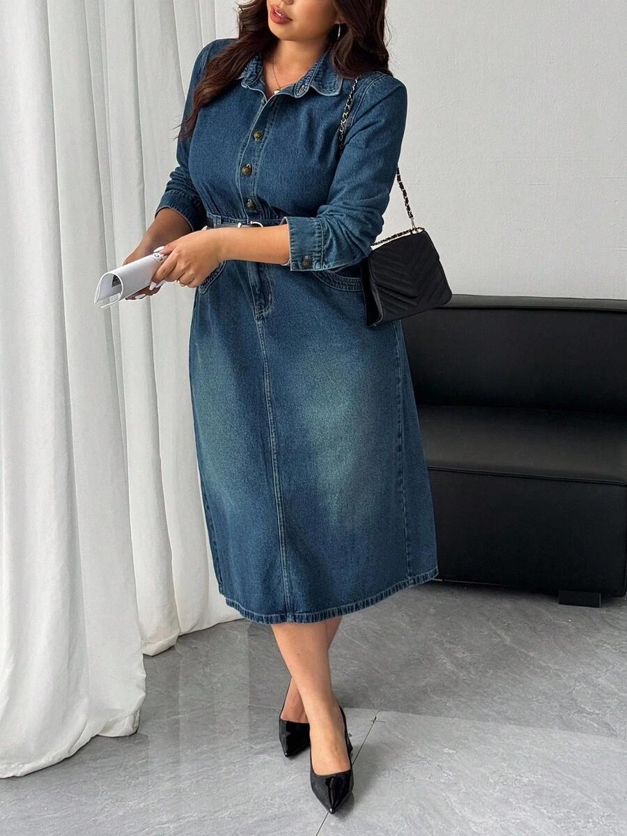 niebieska sukienka jeans