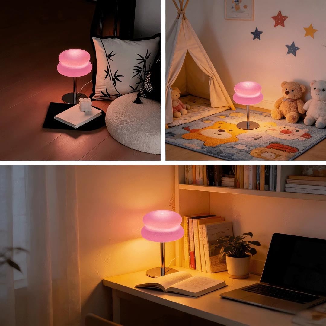 różowa lampa noca