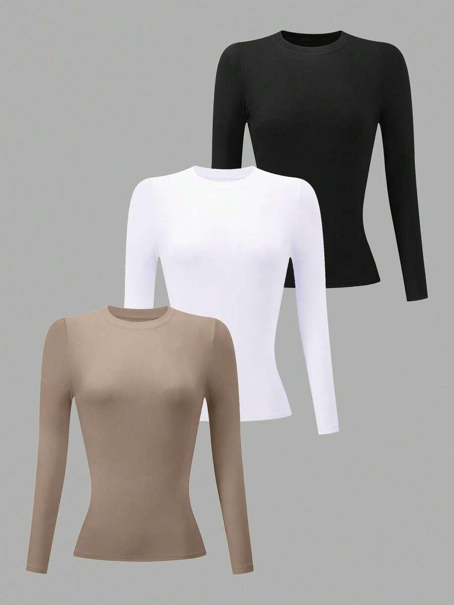 BLUZKA DŁUGI RĘKAW 3-PACK