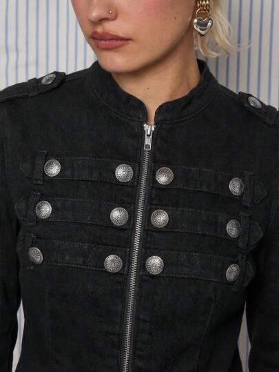 CZARNA JEANSOWA KURTKA