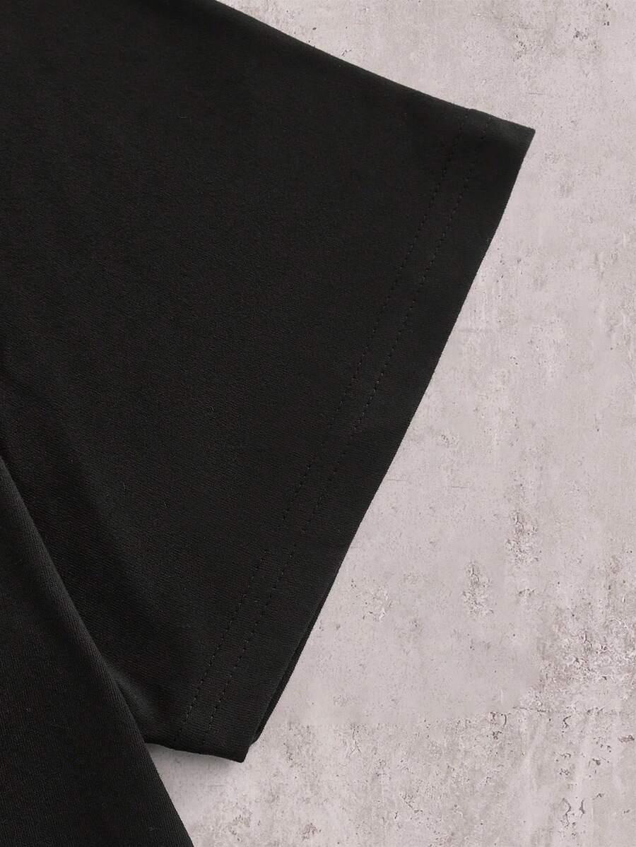 czarny t-shirt nadruk