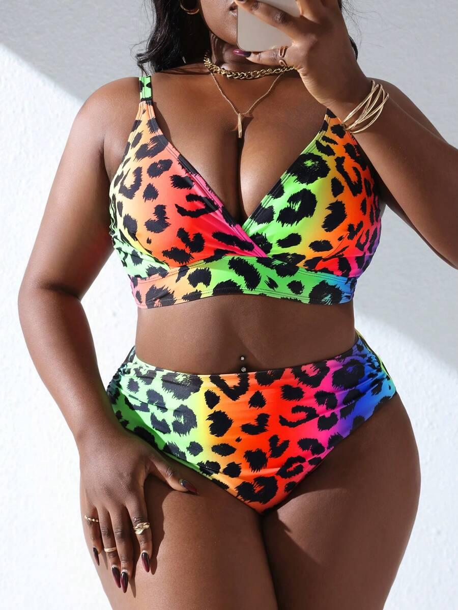 dwuczęściowy strój kąpielowy animal print 