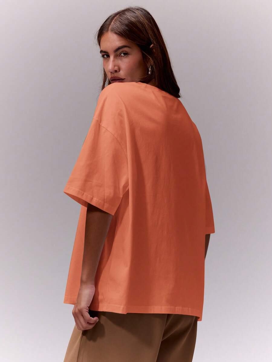 pomarańczowy t-shirt casual