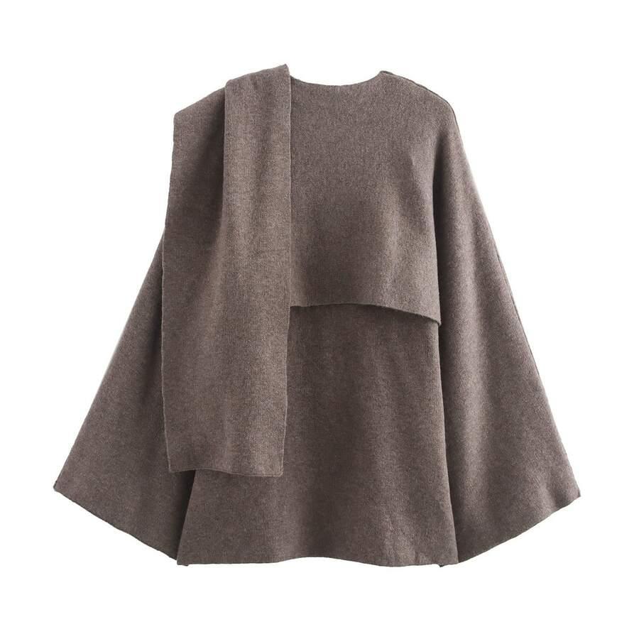 brązowy sweter narzutka