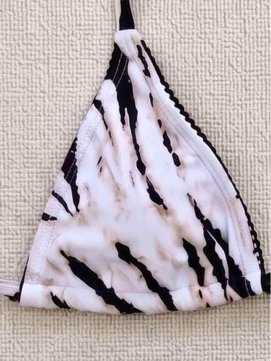 dwuczęściowy strój kąpielowy animal print