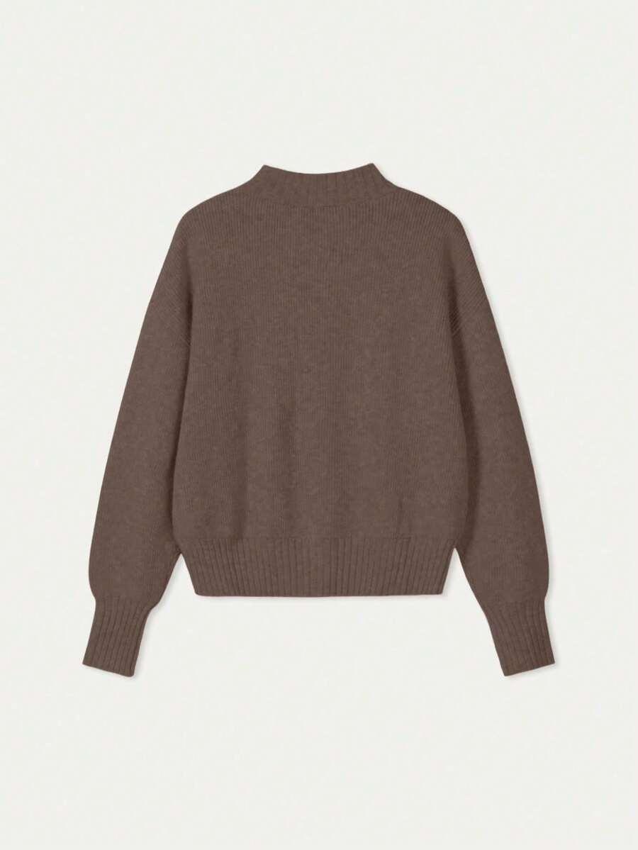 BRĄZOWY SWETER ZAMEK
