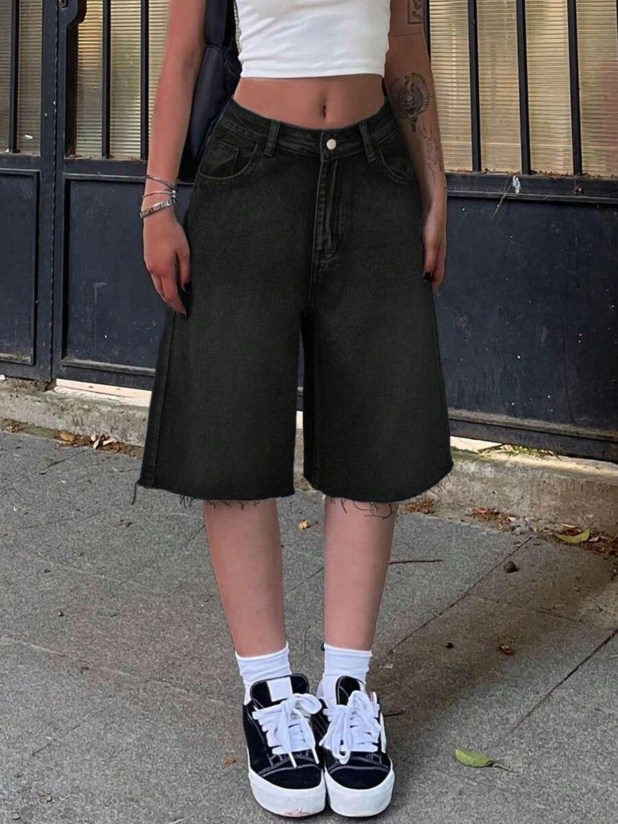CZARNE SPODENKI JEANS