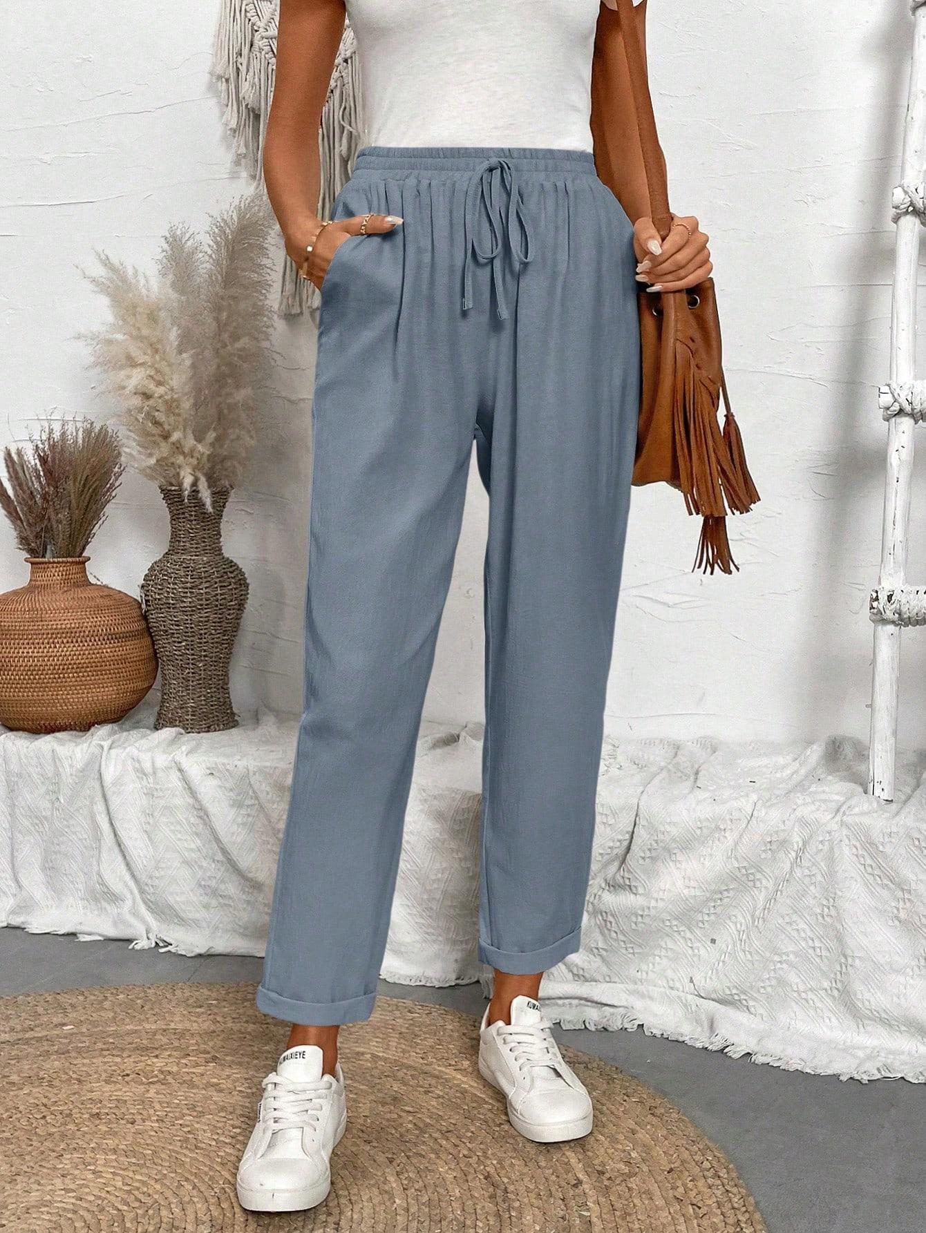 niebieskie spodnie casual