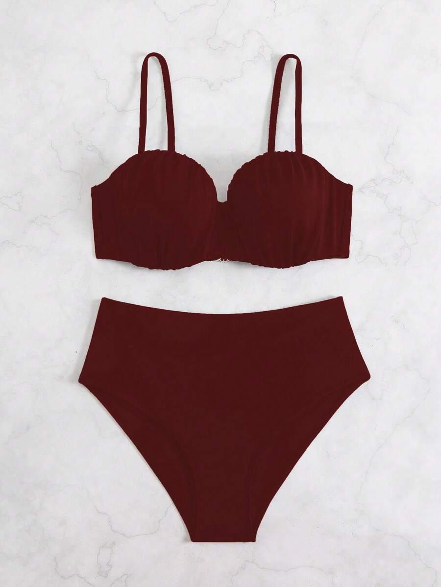 bordowa góra od bikini 