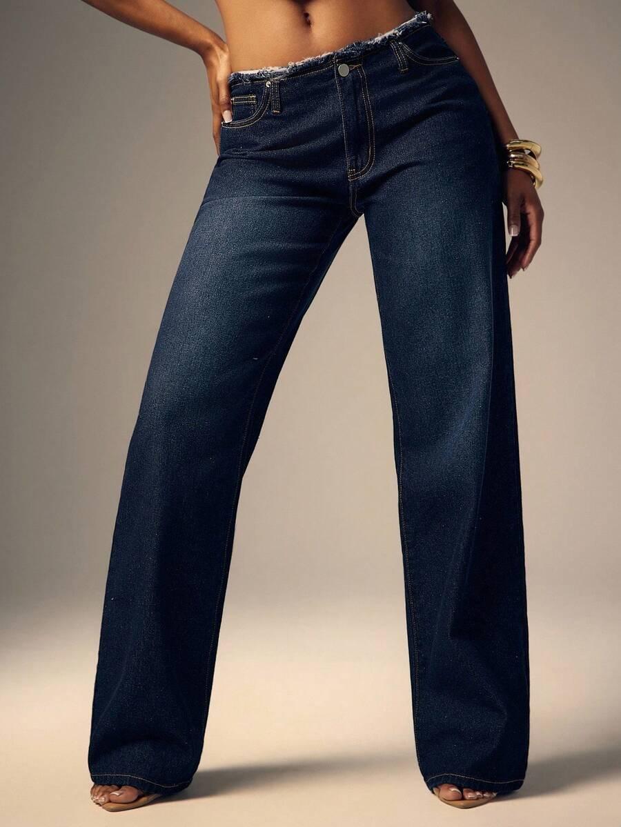 PROSTE SPODNIE JEANS NISKI STAN